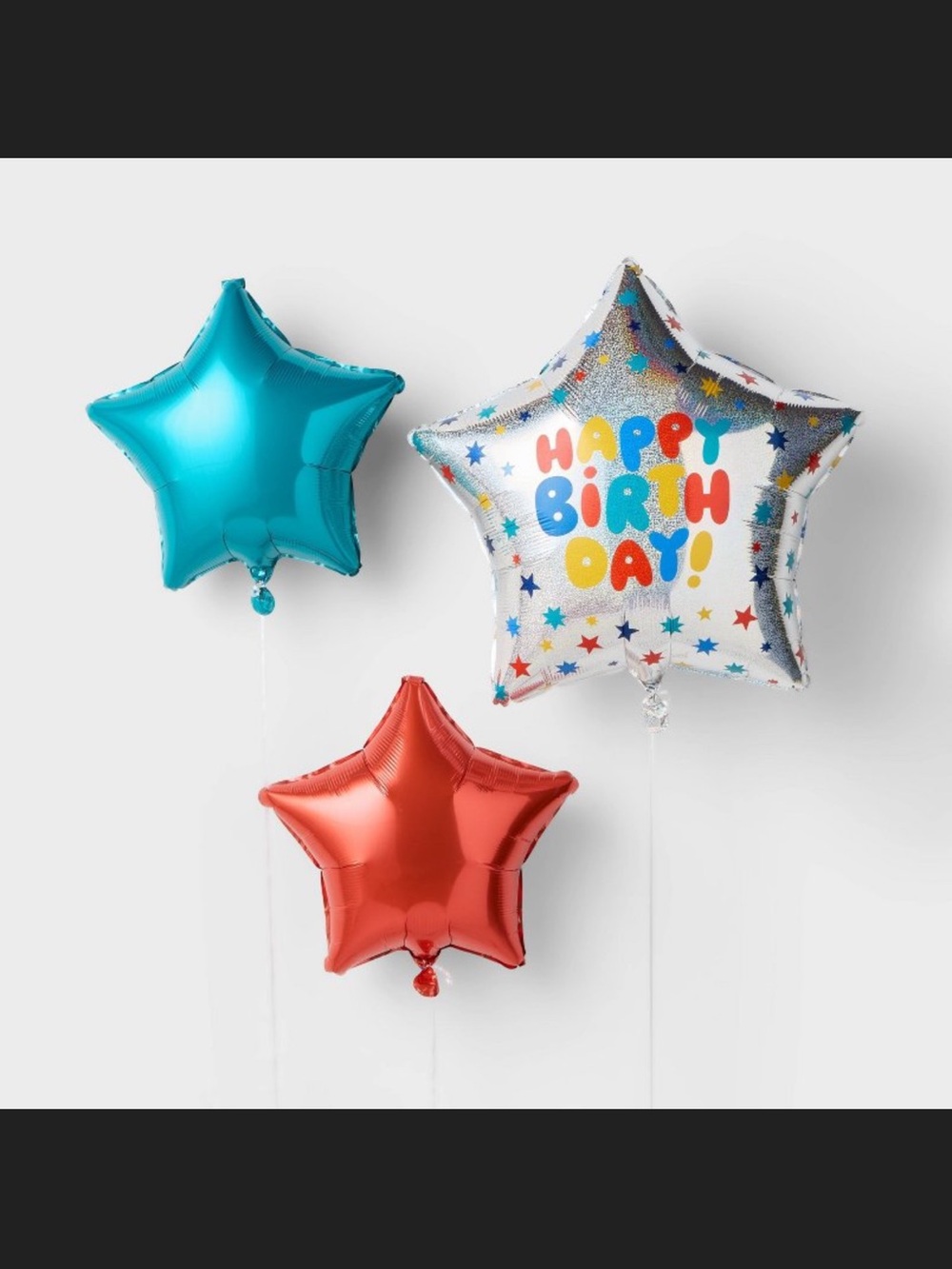 ☀️ Multicolor Star Happy Birthday Foil Balloon Bundle - Spritz